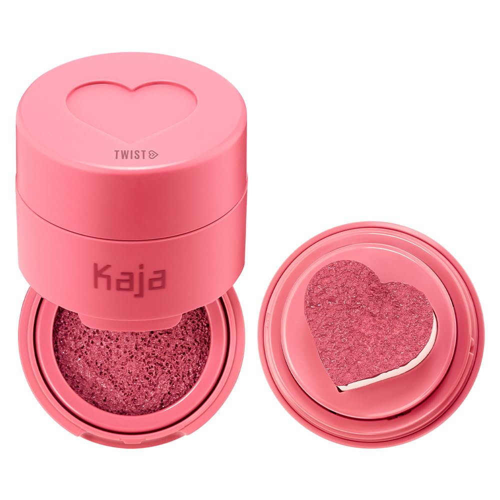 Kaja Blush - Cheeky Stamp | Gift, 7 Shades, Buildable & Blendable Shade with Heart-shaped Applicator, Rosy Finish, 02 Saucy, 0.17 Oz