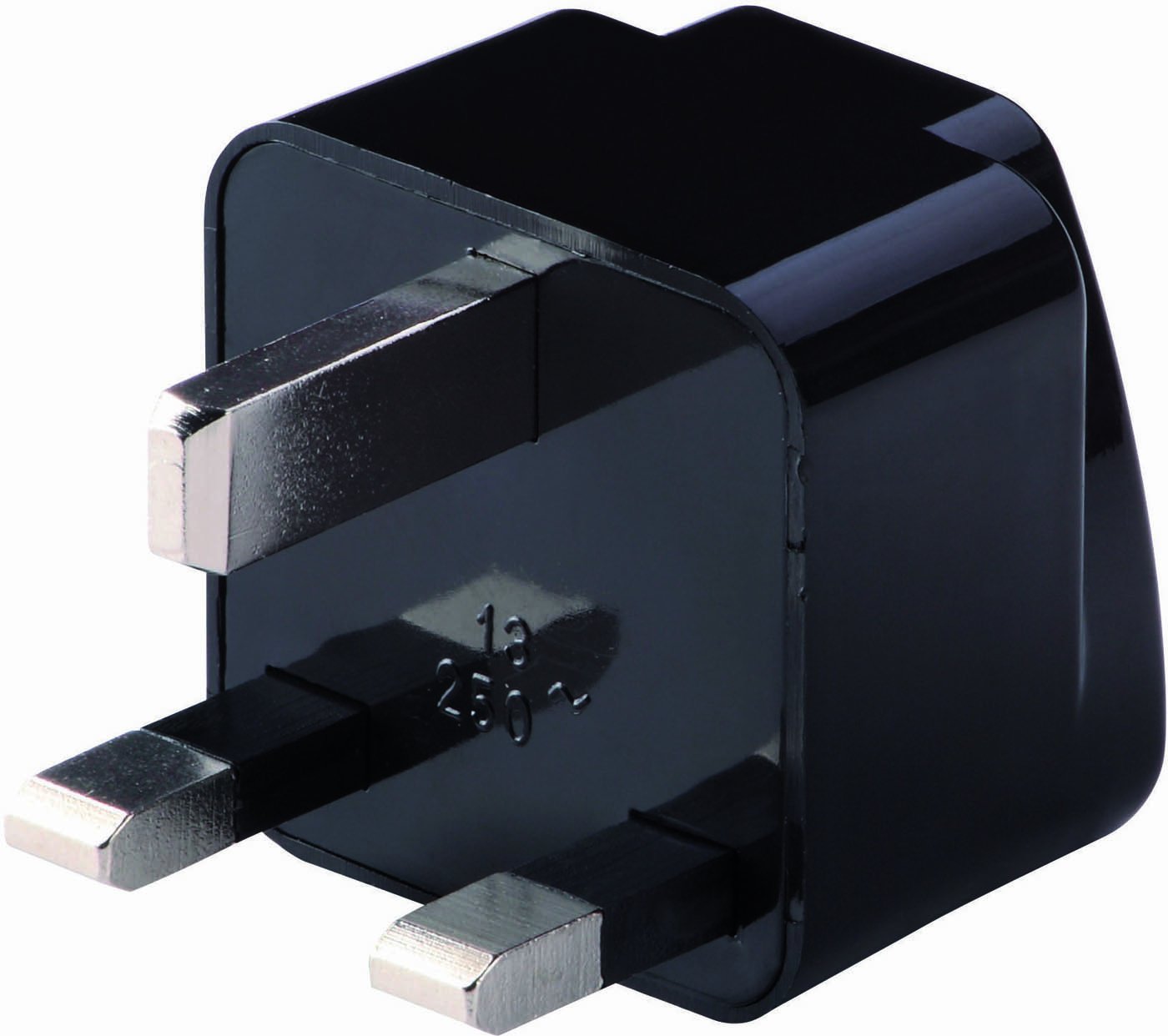 Lewis N Clarks Grounded Adapter Plug, Great Britain/Africa Reiseadapter, Schwarz