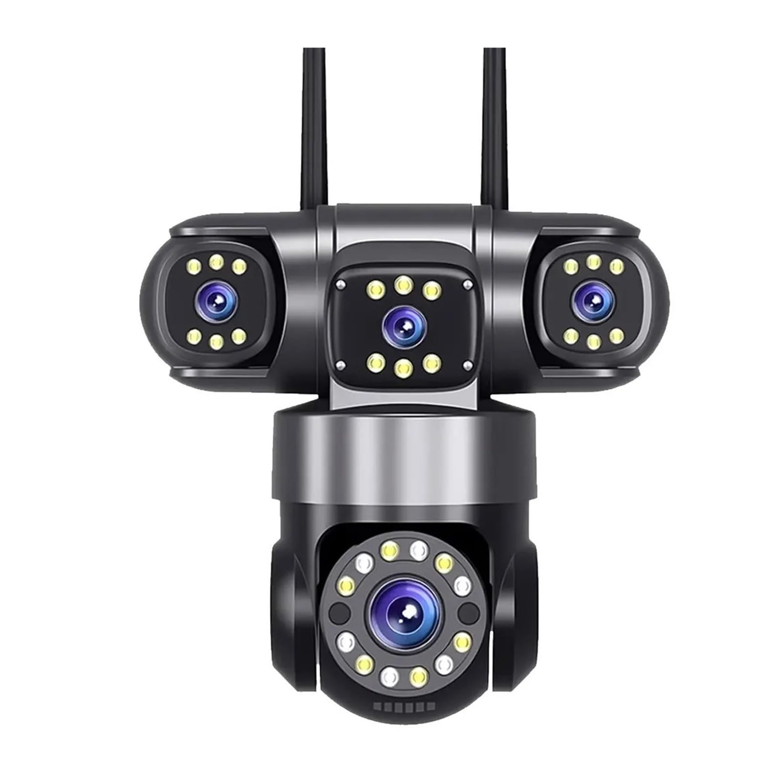 Ncaevgxrwjt Uk Plug 20Mp 4-Lens Wifi Ptz Outdoor Security Camera, 4-Screen 360° 16X Zoom Wireless Home Surveillance Cam(,10K With 32G Card)