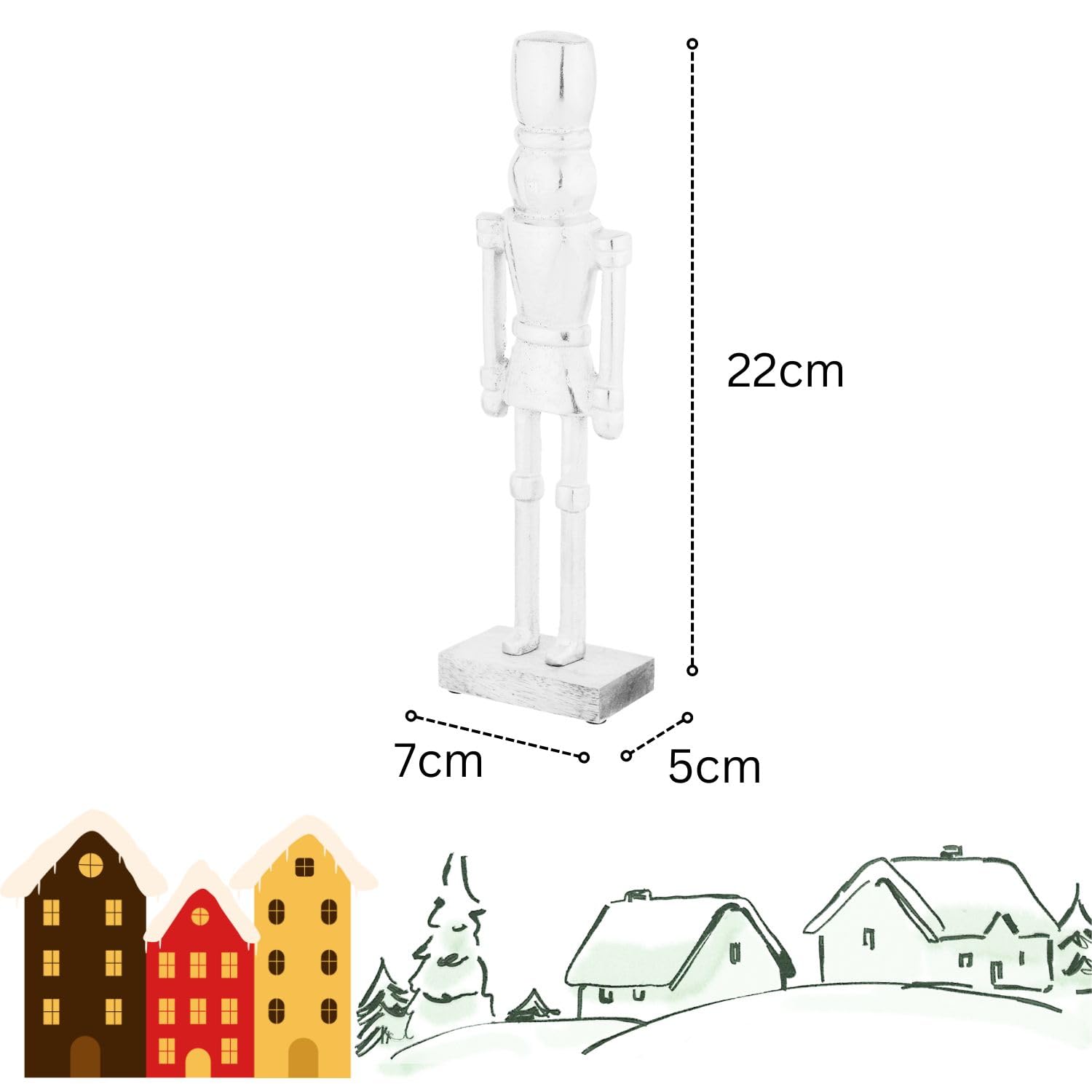 Marrakech Lot de 2 figurines Casse-noisette - Noir - 32 et 22 cm - Décoration de Noël élégante en aluminium - Présentoir décoratif moderne comme rebord de fenêtre - Décoration de l'Avent scandinave