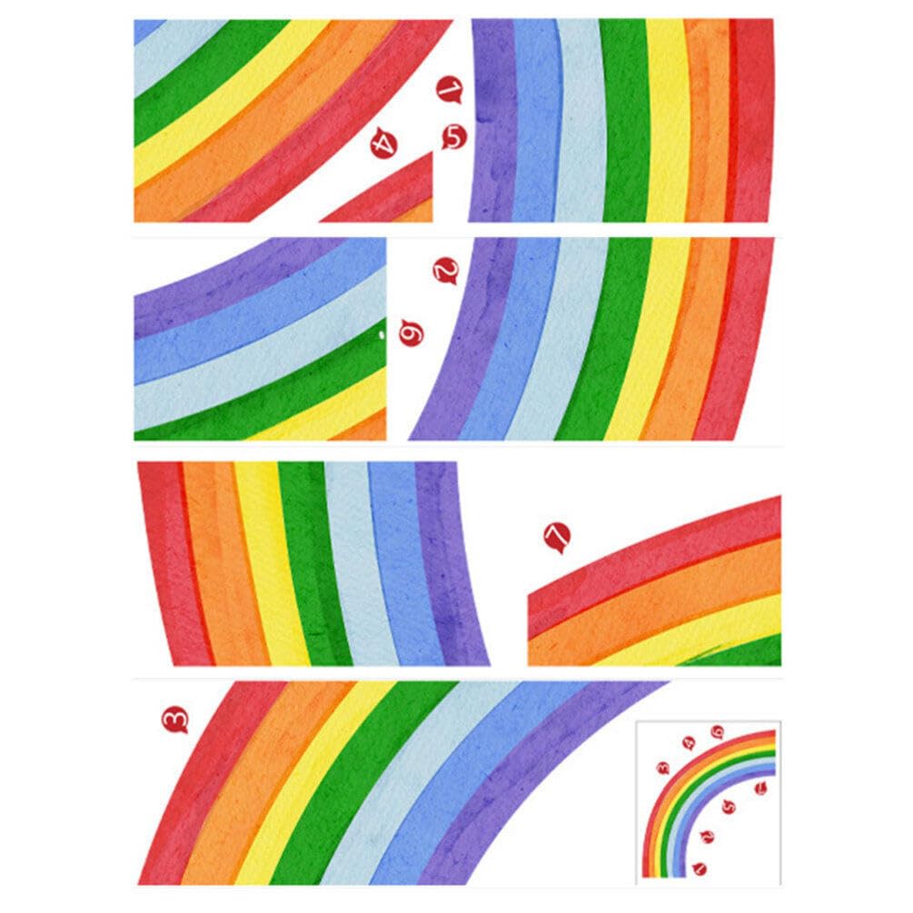 Autocollants muraux arc-en-ciel multicolores et stickers décoratifs pour chambre et salle de jeu