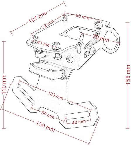 Miniatura 7 de Kit de soporte de matrícula de aluminio para motocicleta, eliminador de guardabarros con luz LED para K.awasaki Z900 ZR900 ZR Z 900 Accesorios 2017