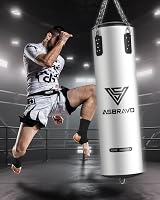 ASBRAVO 4 lábas nehéz ütőzsák szett 12 oz kesztyűvel MMA Muay Thai edzéshez - White 9