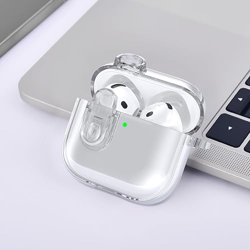 Miniatura 6 de Funda Transparente Compatible con Lindas Fundas Apple Airpods 4 2024 para Mujeres, VISOOM Funda de TPU Blanda Transparente para Air pods 4 Gen Funda