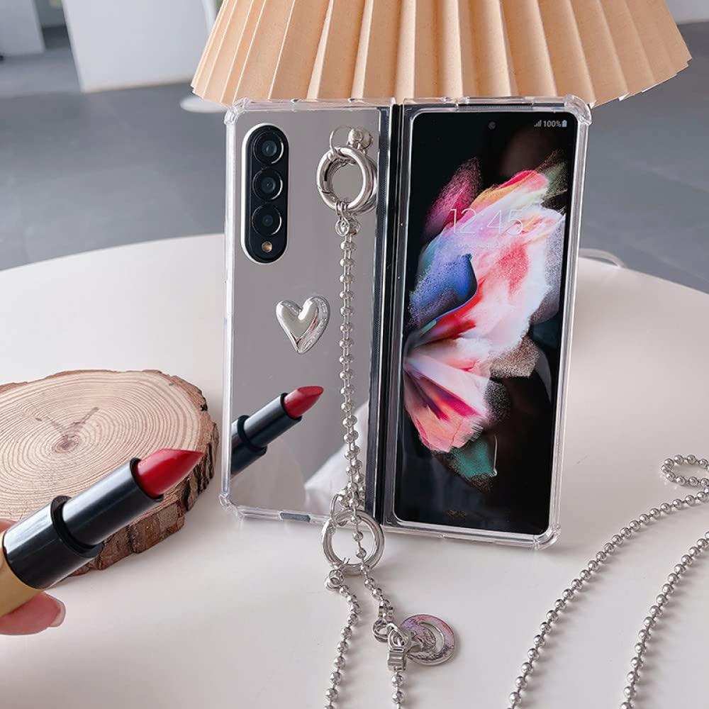 Perle main chaîne miroir antichoc coque Samsung Galaxy Z Fold 4 protection - 4