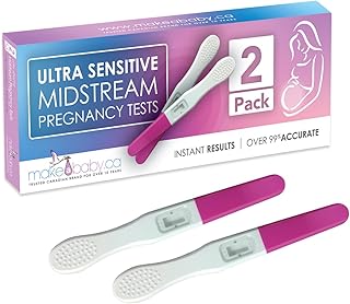 Make A Baby Ultra Sensitive Midstream Pregnancy Tests - hCG Pen - Fertility Test for Couples Trying to Conceive (TTC) - Get Instant Result At Home - Easy To Use - Over 99% Accurate | Pack of 2