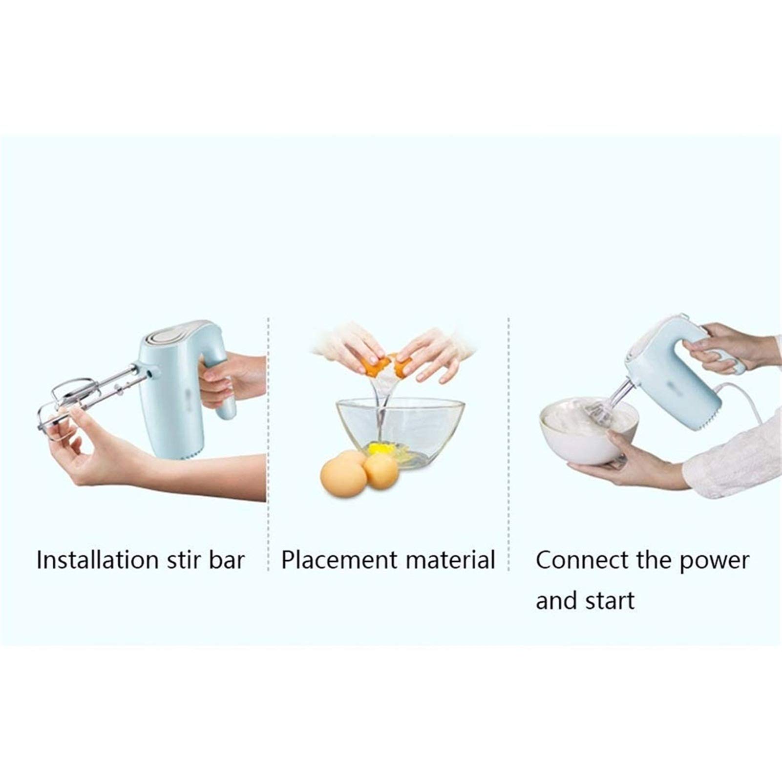 Sbattitore Elettrico Frusta Elettrico 5 velocità Turbo Mixer Portatile 125W Potenti miscelatori manuali da Cucina con Pulsante di espulsione Facile