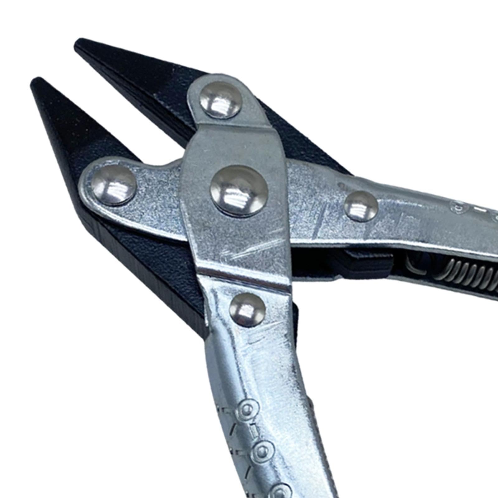 predolo Pinza para Joyería Acero Mandíbulas de Nylon para Trabajos de Precisión Manualidades de Bisutería y Ajuste de Collares Pulseras Anillos, boca afilada