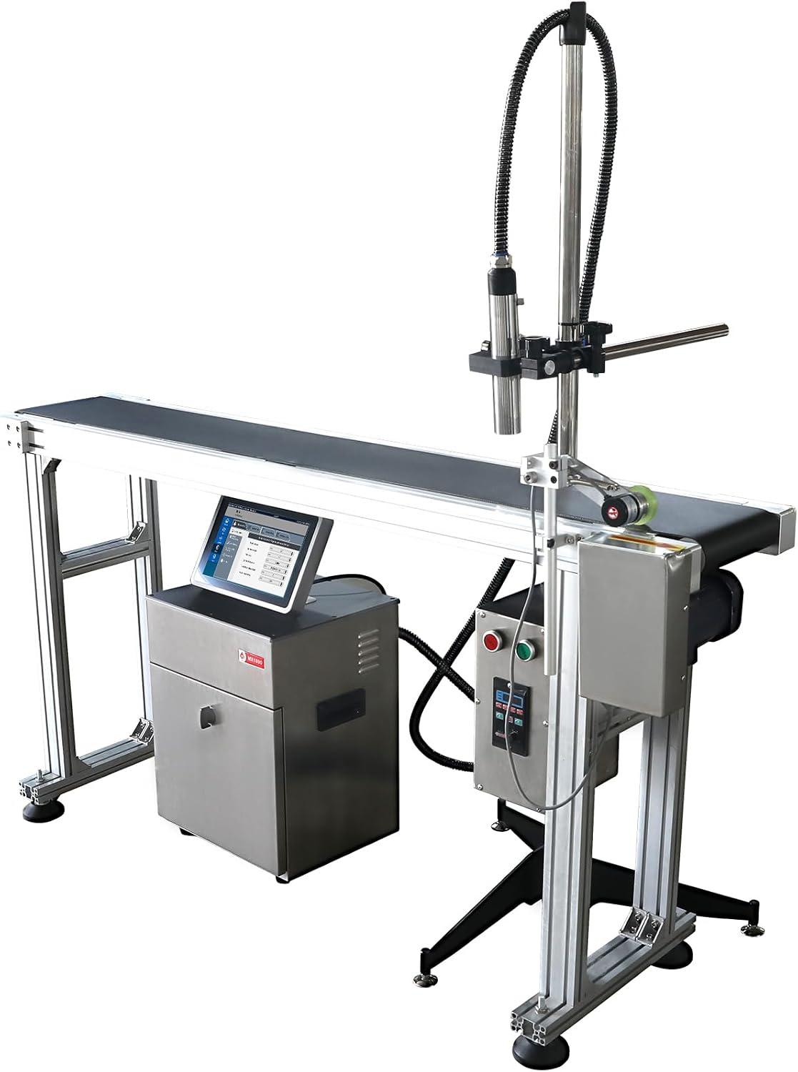 PEKOKO Continuous Inkjet Printers Batch Date/Serial Number Coding on Beverage Bottles and Cans (Conveyor Belt not inlcuded)