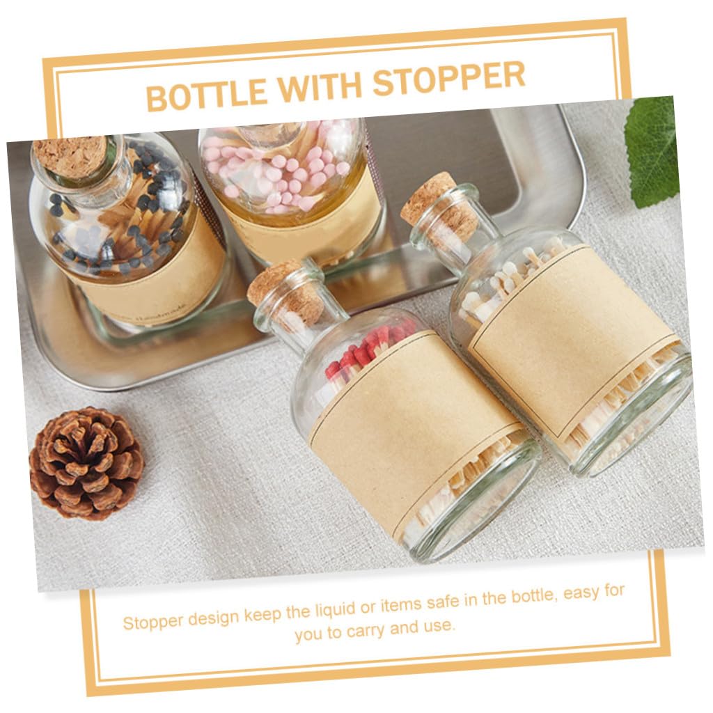 125ml Bottiglia 4 Pezzi Tappo in Legno Campione in Vetro