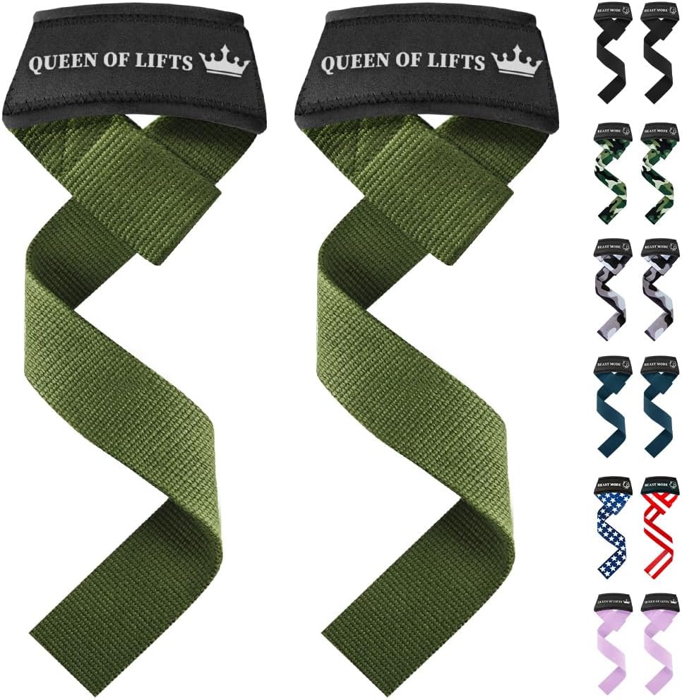 TECEUM Lifting Straps for Weightlifting Gym Strength Training - Wrist Straps with Neoprene Padded Cotton - Men & Women – Ideal for Powerlifting, Bodybuilding & Deadlifts