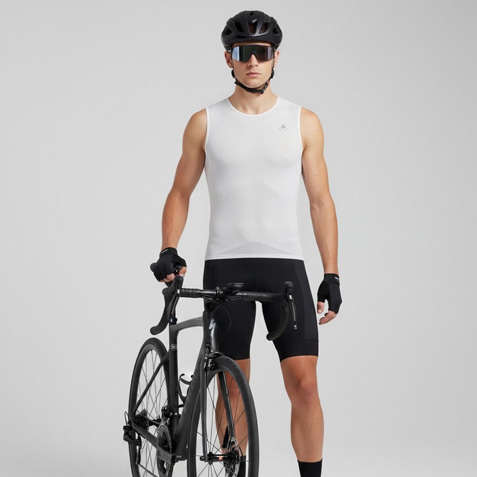 Maillot de ciclismo sin mangas transpirable con 3 bolsillos para hombre