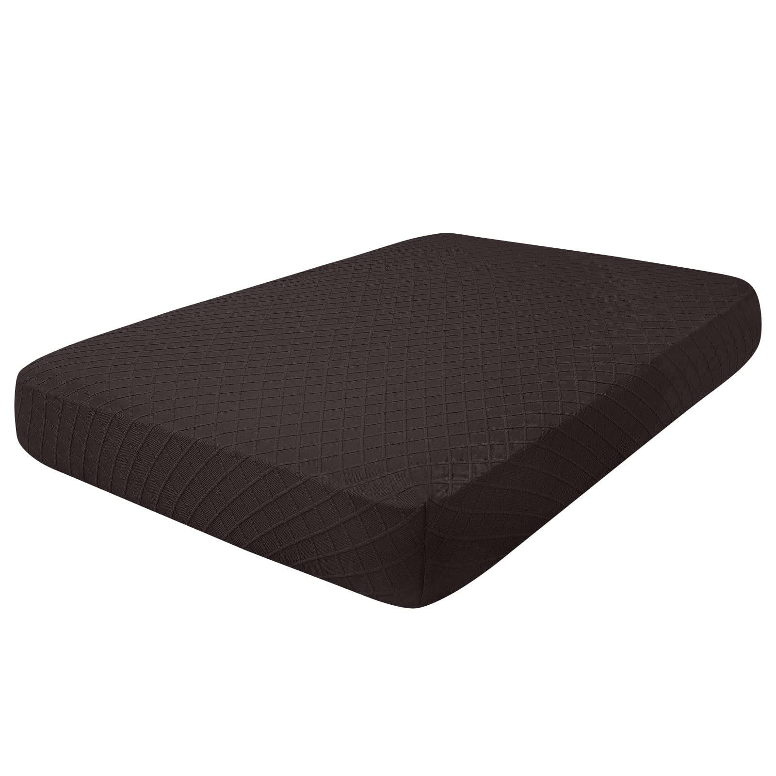 Photo 1 of hyha Outdoor Couch Cushion Covers, Sectional Couch Sofa Covers Washable, Jacquard Diamond Lattice, Stretch Sofa Seat Cushion Cover for Indoor/Outdoor Patio Furniture (1 Piece for Medium, Brown)