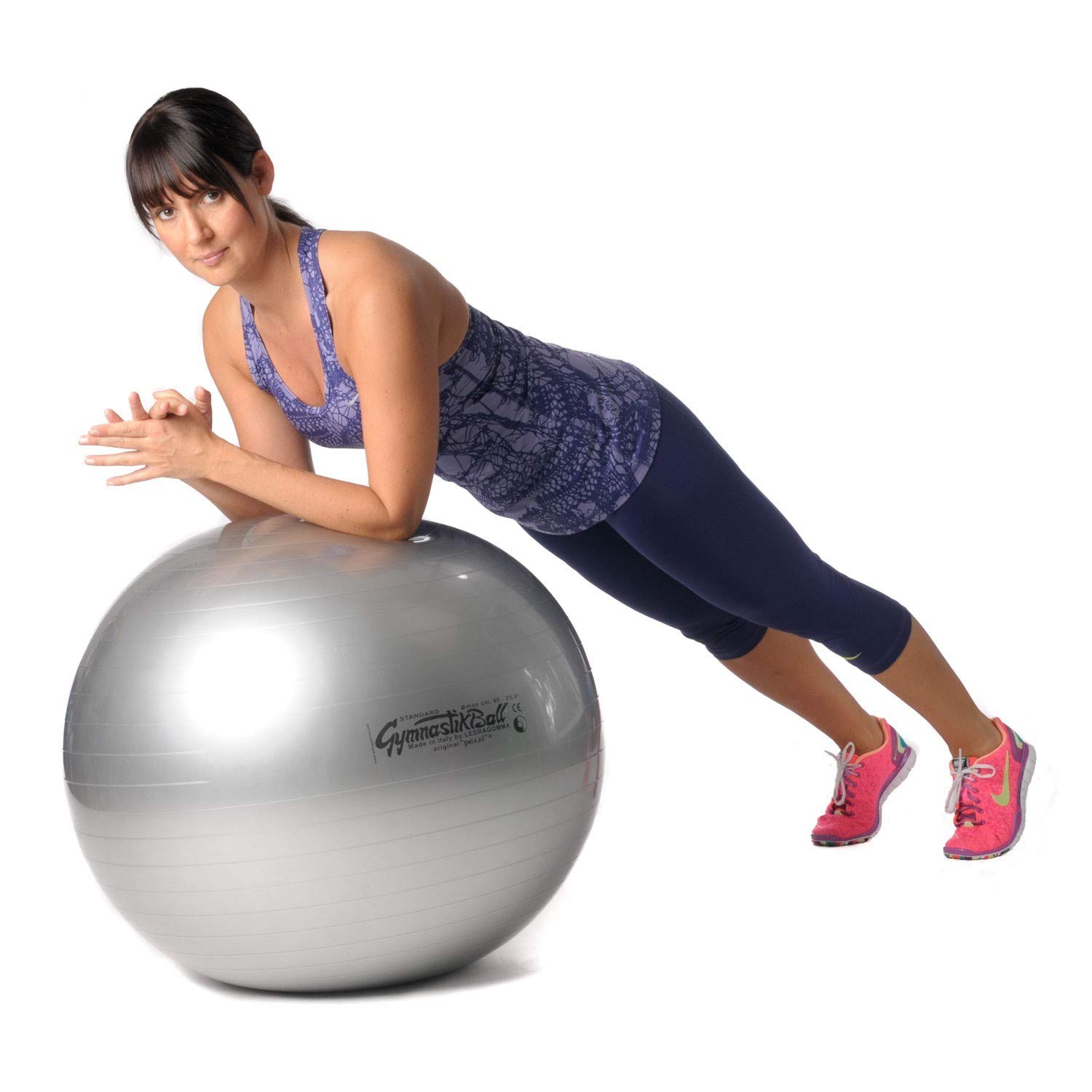 PEZZI Palla da ginnastica standard, diametro 65 cm, con ciotola e pompa, antracite | Palla da seduta in robusto PVC, portata fino a 400 kg, per terapia, sport e ufficio