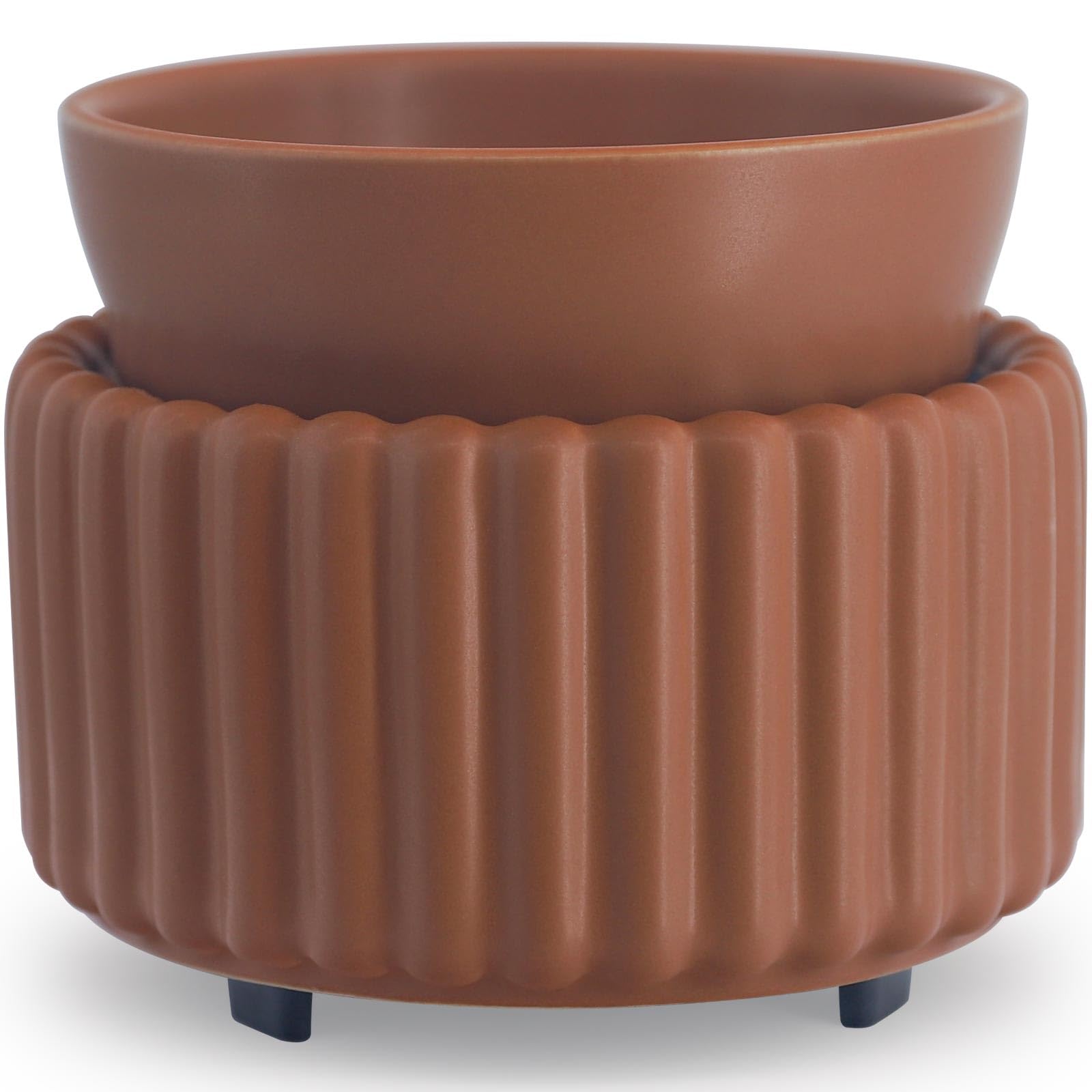 VICTORIA AROMACeramic Wax Melt Warmer 3-in-1 Wax Warmer for Scented Wax - Electric Fragrance Burner for Home, Office, Bedroom - Gift & Décor（Brown）
