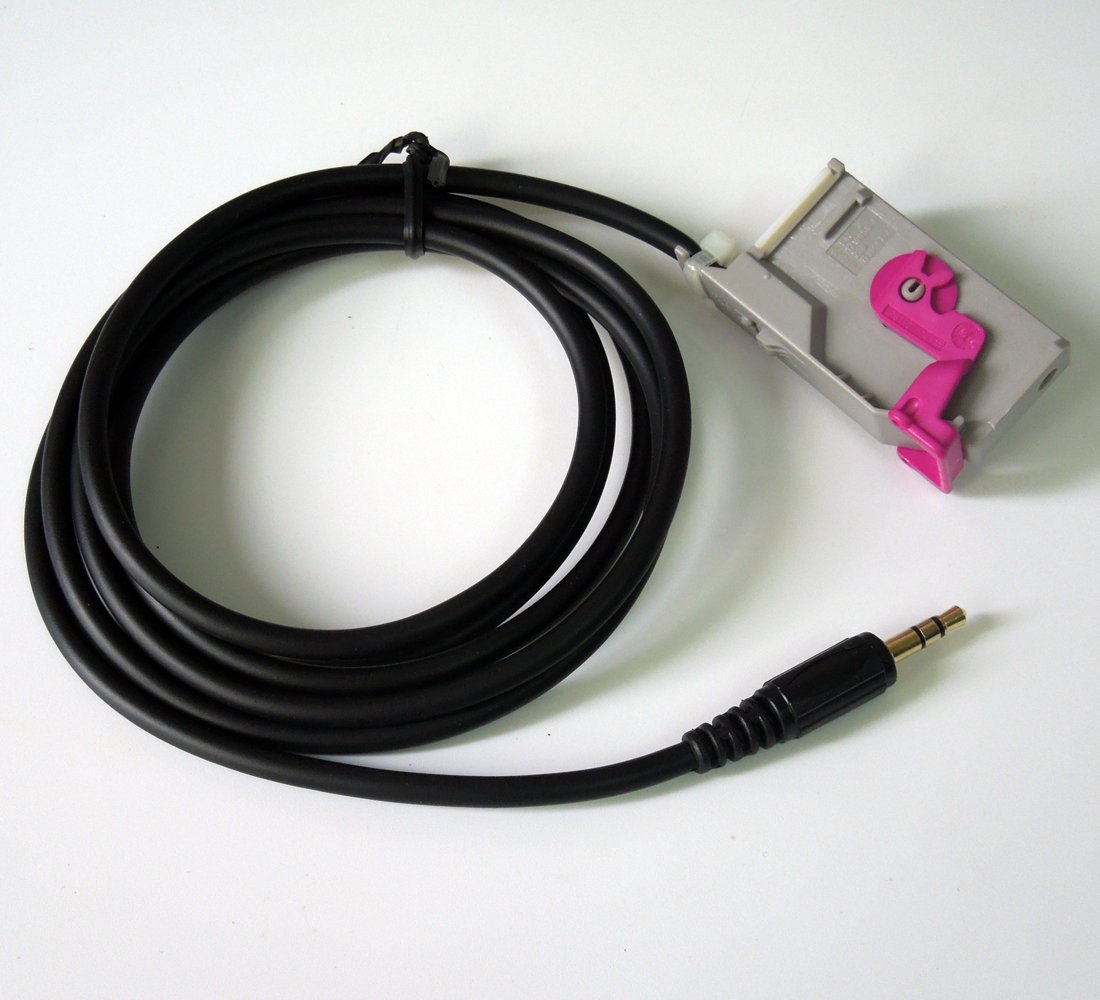 colorparts2016 Car Aux-in RNS-E Navigation 3.5mm Male Audio Cable 32 Pin Compatible with Audi A3 A4 A6 A8
