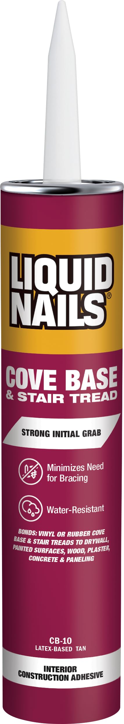 LIQUID NAILS CB-10 Cove Base and Stair Tread Adhesive (10-Ounce)