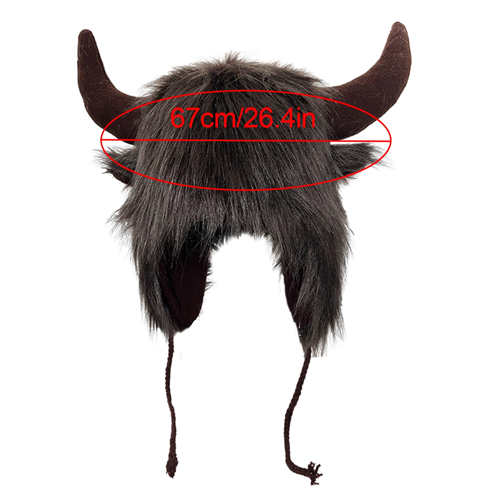 Sombrero de bisonte con cuernos – Sombrero de cuerno de felpa – Sombrero de oreja para Halloween, regalo para hombres y mujeres para animales Cosplay Festival fiesta temática aventura al aire libre