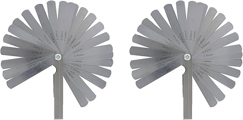 ABN SAE y Metric Feeler - Juego de 2 medidores de acero inoxidable, 26 piezas, herramienta de calibre de espesor de hoja para medir el ancho de