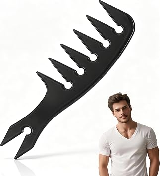 1 Pcs Texture Comb,Black Wide Tooth Styling Combs for Men Women