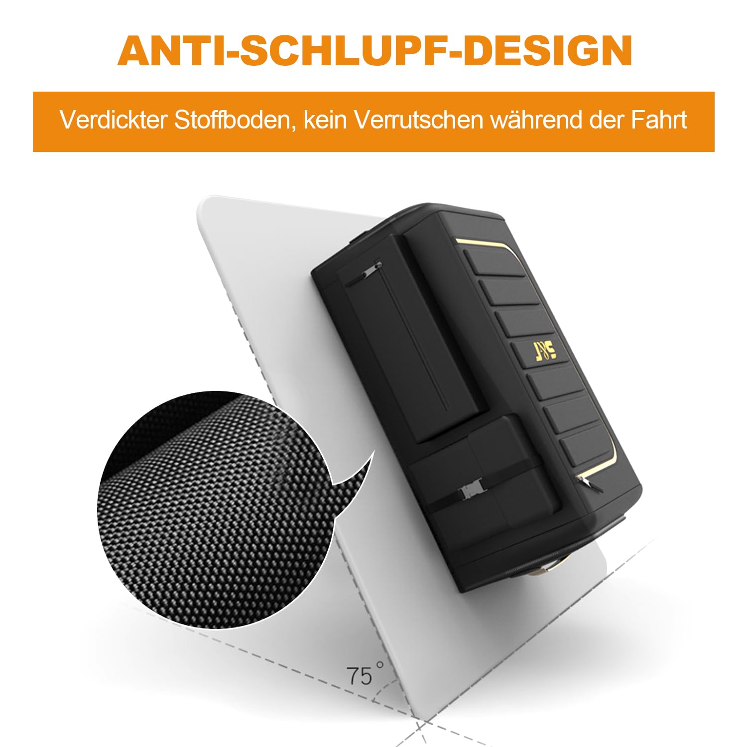 Ergocar Kofferraum Organizer 1680D Oxford Aufbewahrungstasche Multitasche Rücksitz Organizer 3 mal Größe Faltbar Auto Kofferraum-Tasche für Auto/LKW/SUV (Schwarz, 60L Keine Seitentaschen)