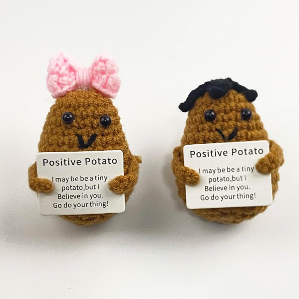 FLYTRACK 2Pc Emotional Support Pickled Cucumber Gift,Emotional Support Pickle,Handmade Emotional Support Pickle, Crochet Emotional Support Pickles Crochet Pickle Xmas Ornament for Office Table