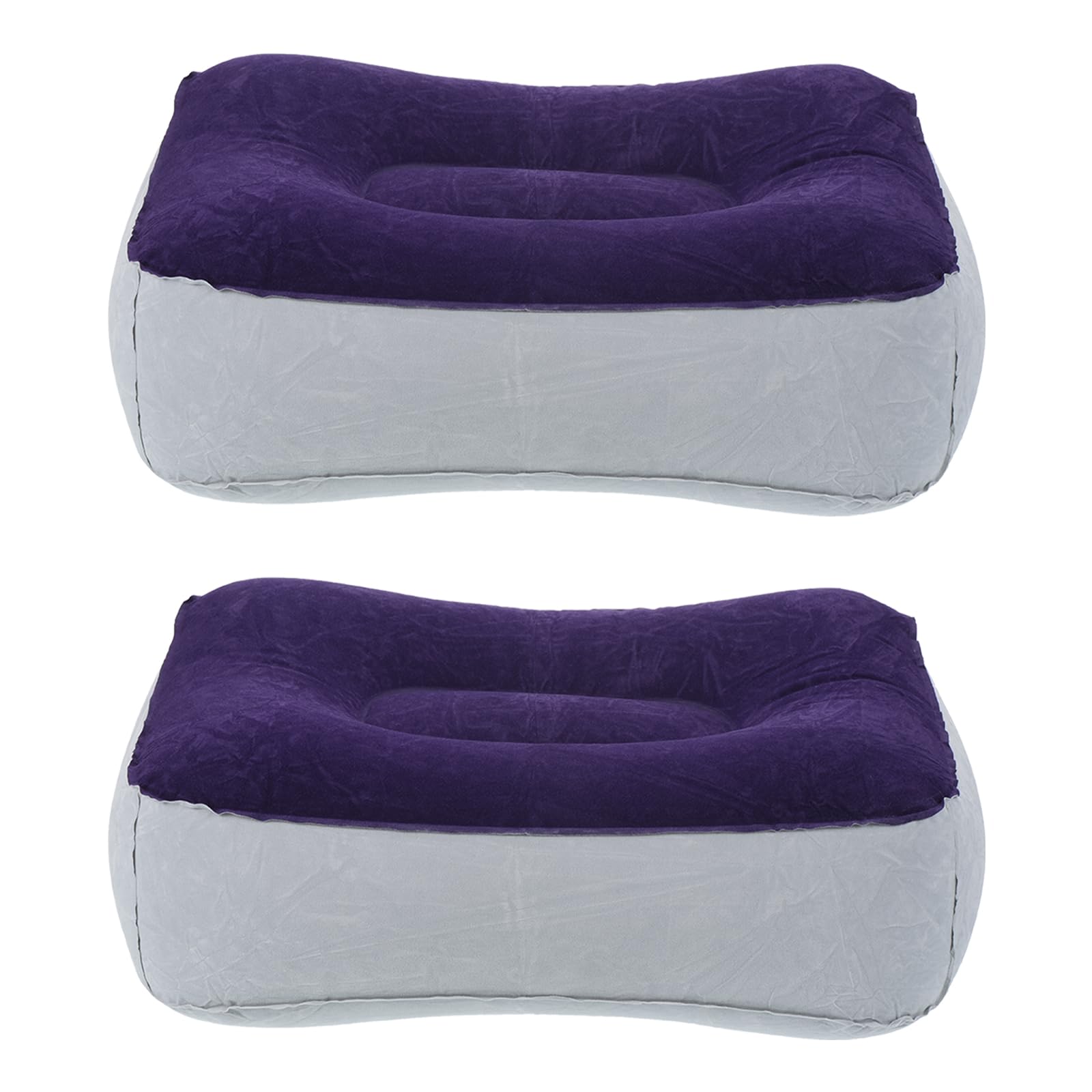 M METERXITY 2 Pack Travel Foot Rest Pillow - Portable Inflatable Leg Rest Pillow, Apply to Airplane Train Home Office(15 x 11 Inch, Gray Blue)