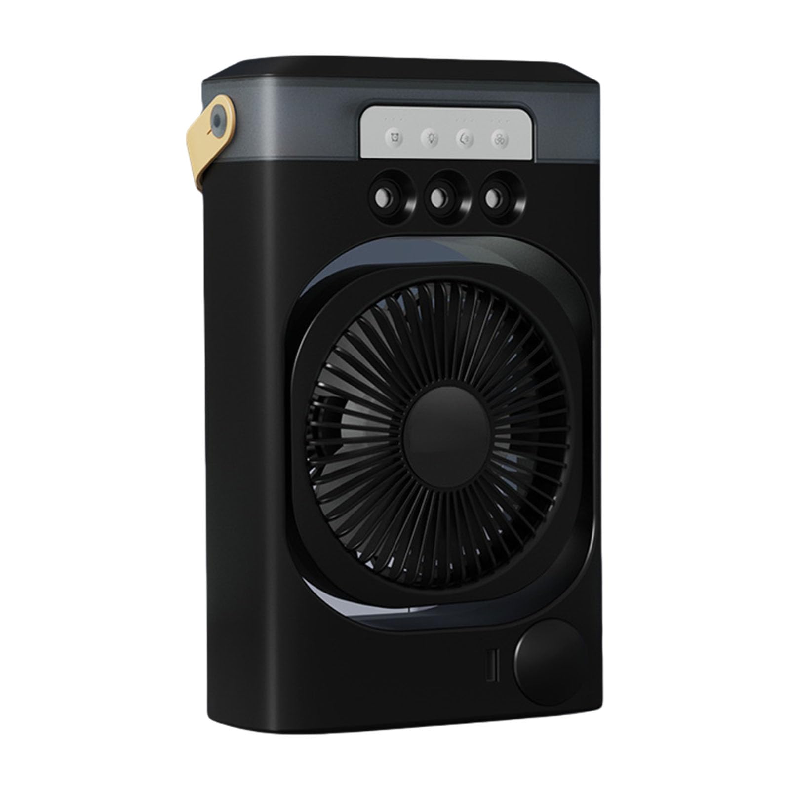 Haodream Black Portable Air Cooler, Small Desktop Air Conditioning Fan, Rechargeable Cooling Machine 3 Speeds, Desk Conditioner, Silent Conditioners For Home Office Bedroom Table And Desktop