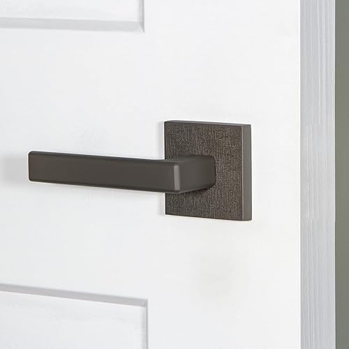 Miniatura 2 de Viaggio Quadrato - Roseta de lino con palanca Lusso en gris titanio, para zurdos