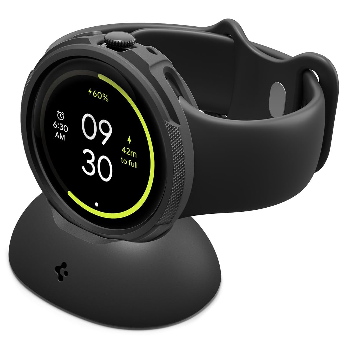 Spigen Pixel Watch 5/4 41mm ケース 充電スタンドカバー付き リキッド・エア (マット・ブラック)