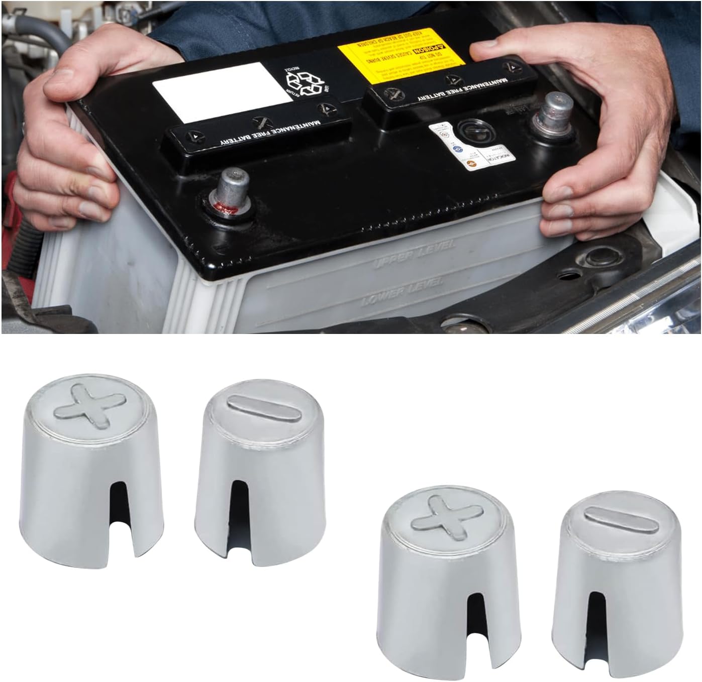 Sylvil 4 PCS Battery Post Shims, Terminal Post Shim, Lead