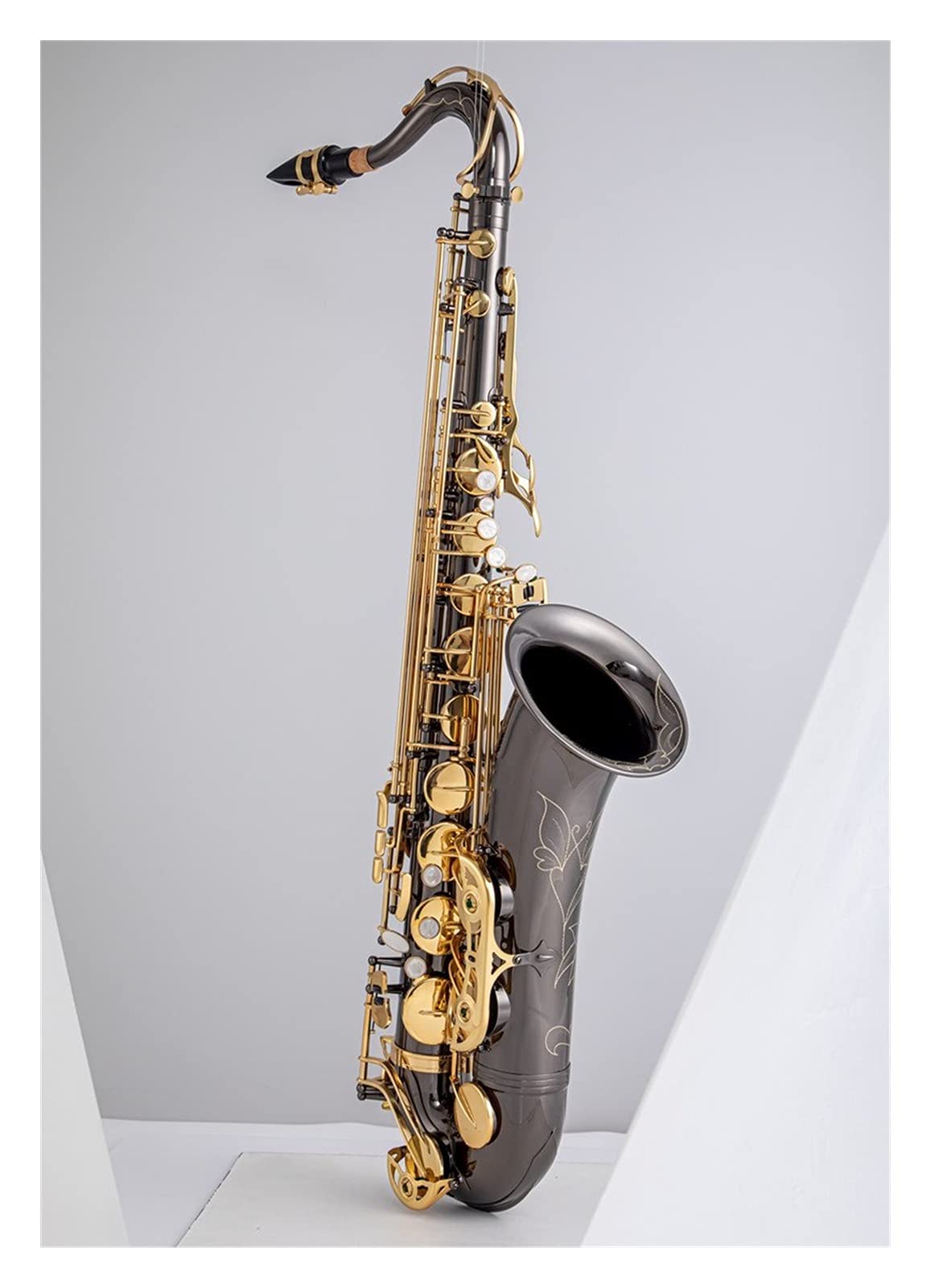 Sax Principianti Kit BB Tenor Saxophone Sax Brass Body Black Nickle Placcato Golden Keys Strumento di Legno Strumento a fiato