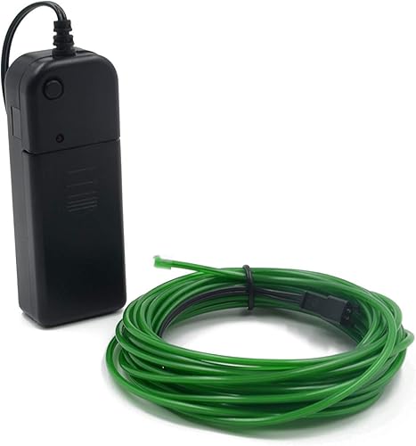 Miniatura 8 de ABALDI Cables EL de 16.4 pies  16.4 ft, iluminación de tubo de luz de neón, alimentados por baterías, paquete de cables de electroluminiscencia de