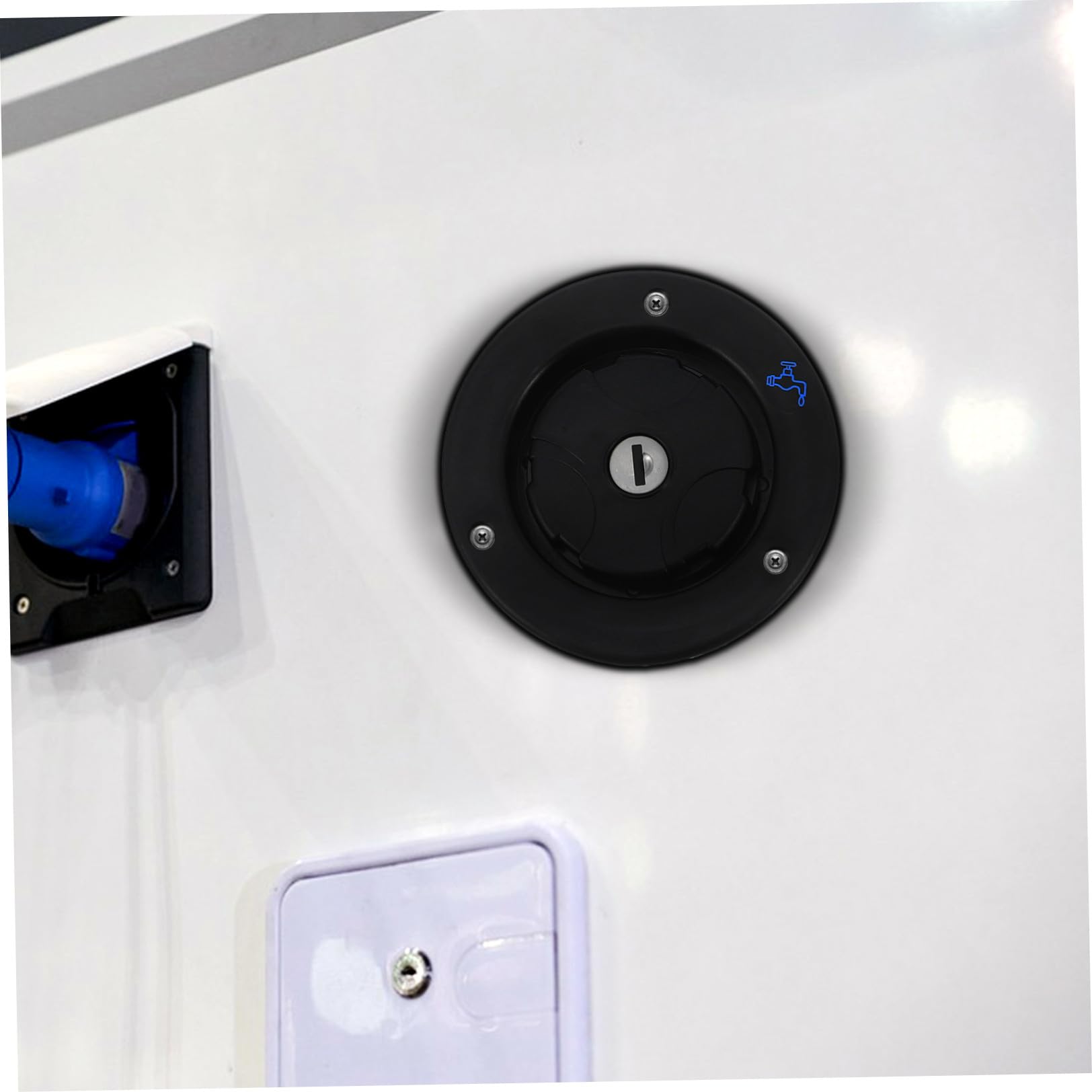 Gatuida Tapa de Llenado de Agua para Rv y Remolques Entrada por Gravedad Compatible con Vehículos Recreativos Diseño Simple y Duradero Recambio Fácil para Sistema de Agua Dulce