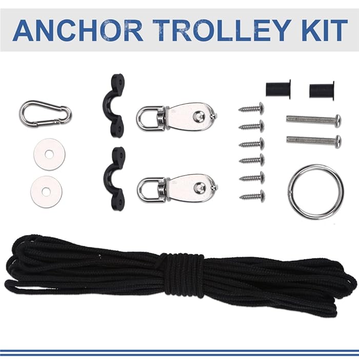 Buy Anchor Trolley Kit, Stable Kayak Anchor Trolley Kit System with