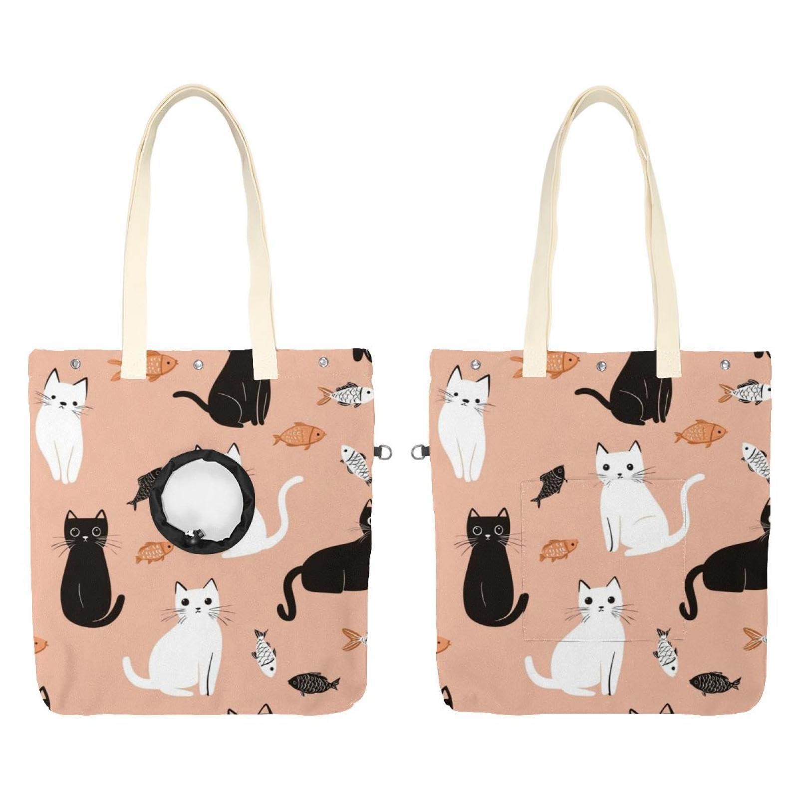 Sac de transport en toile noir pour chat et petit chien - Confort quotidien