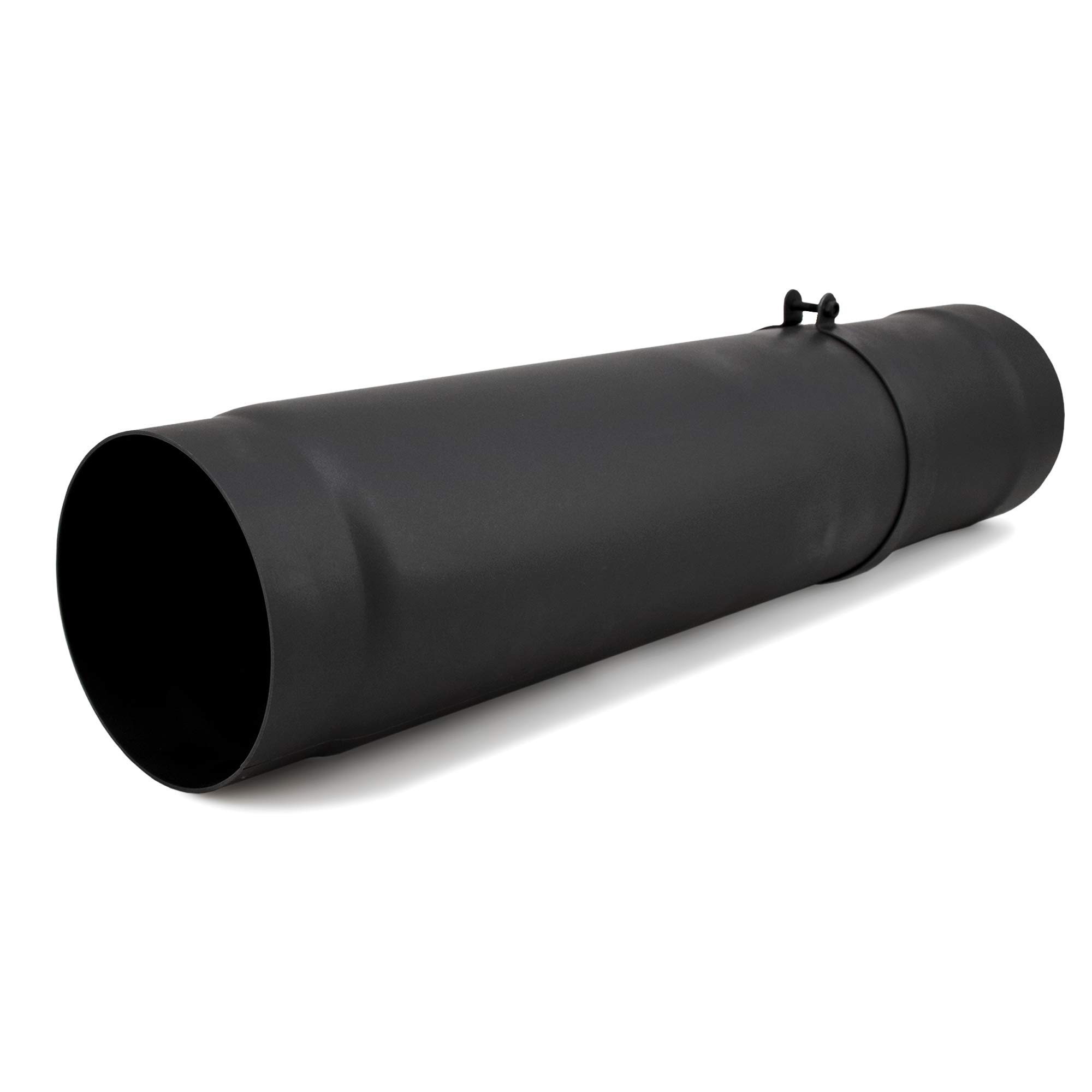LANZZAS Ofenrohr Teleskoprohr 570 mm bis 950 mm - im Durchmesser Ø 150 mm - Farbe: schwarz - Schieberohr, stufenlos verstellbar, mit Dichtringen und Schelle