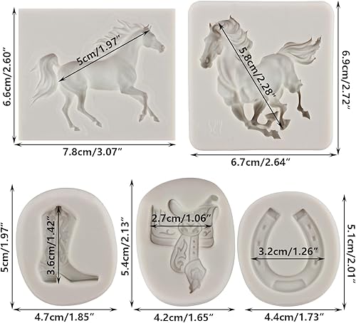 Miniatura 2 de Sijiangmold Molde de silicona para herradura, moldes para fondant, molde de silla de montar para decoración de pasteles, decoración de cupcakes,