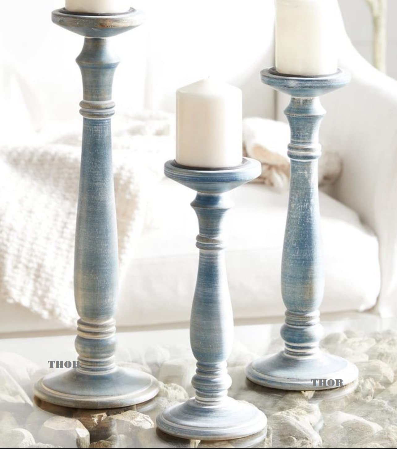 Amazon.com: Vintage Farmhouse Candle Holder Stand Wooden