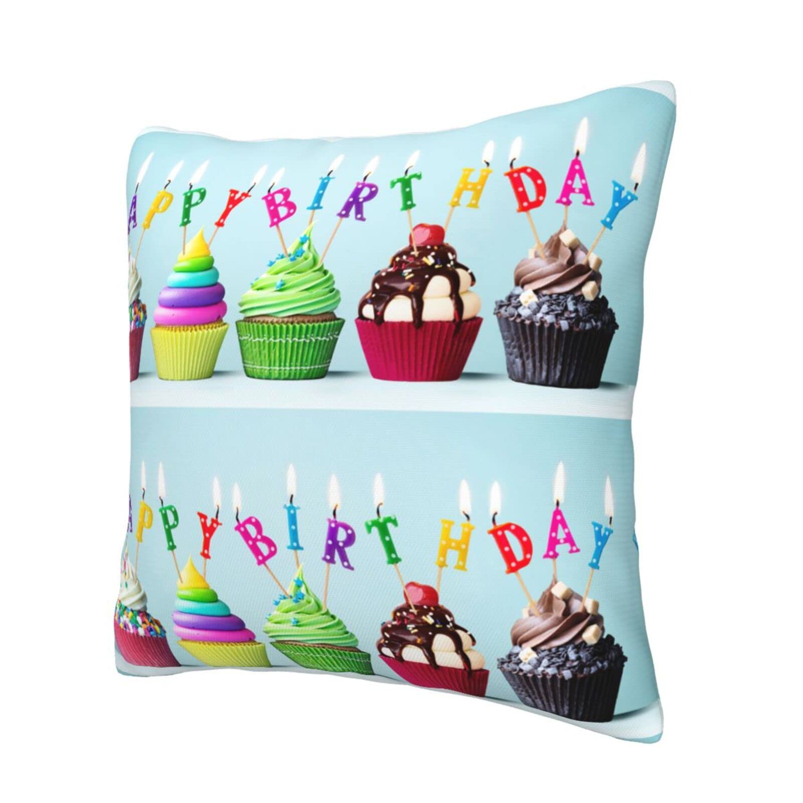 STejar Bella federa per cuscino con scritta Happy Birthday, quadrata, decorativa, per divano, soggiorno, camera da letto, esterni, casa, ufficio, 20