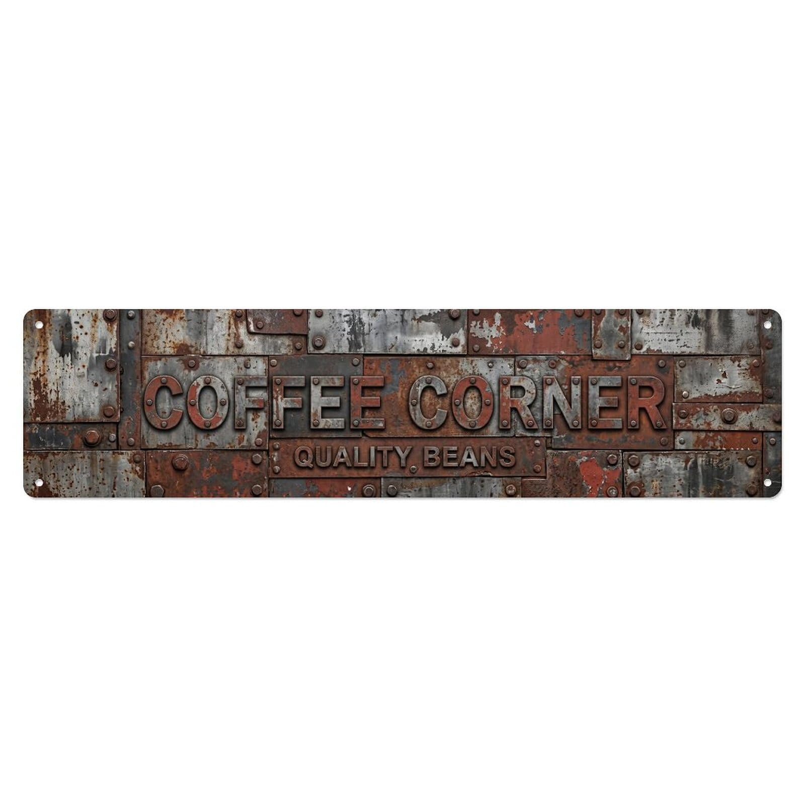 Coffee Corner Pewter Metal Metal Tin Sign