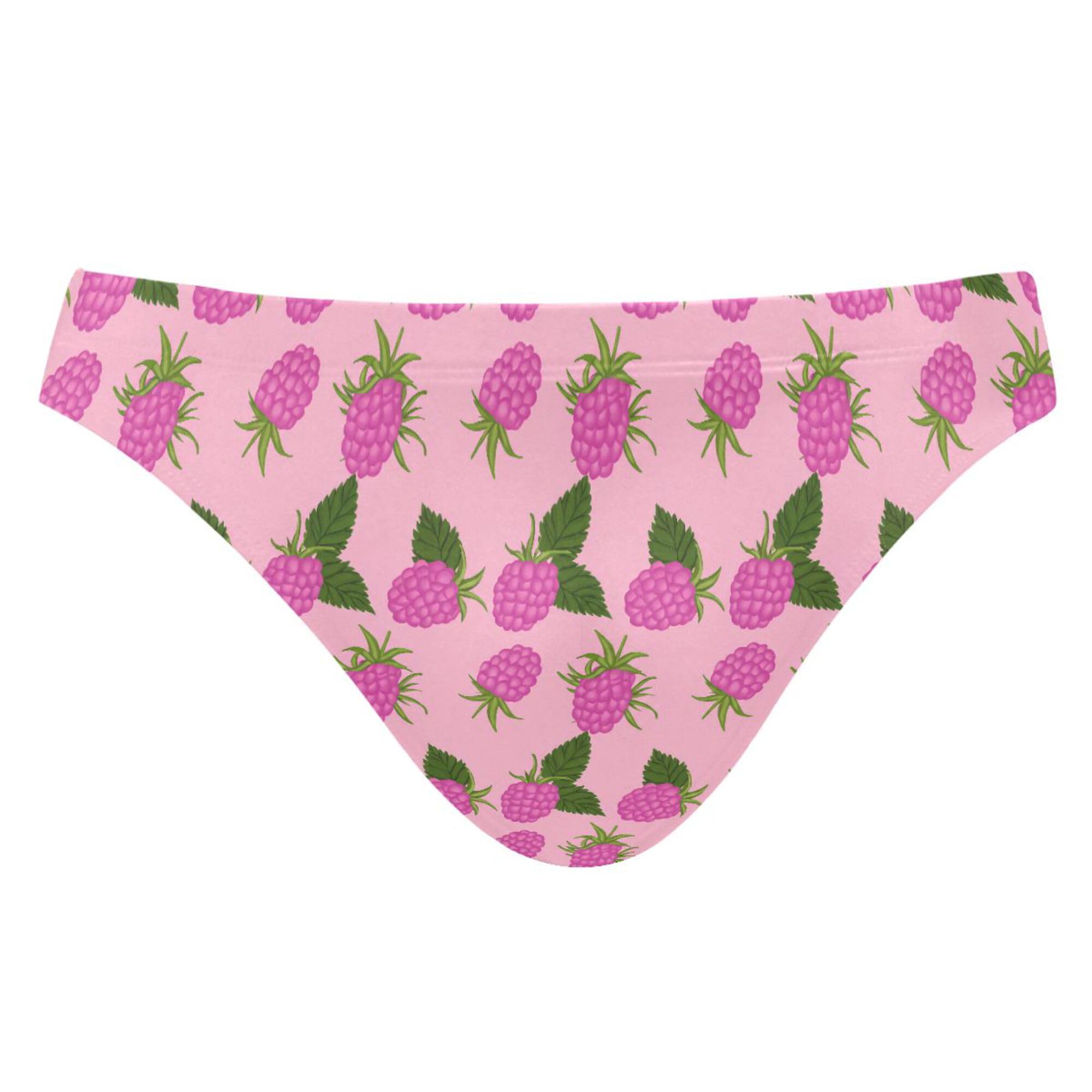 Pink Raspberries Fruit Swim Briefs for Men Swimsuit Bikini Swimwear XXXL B0405128