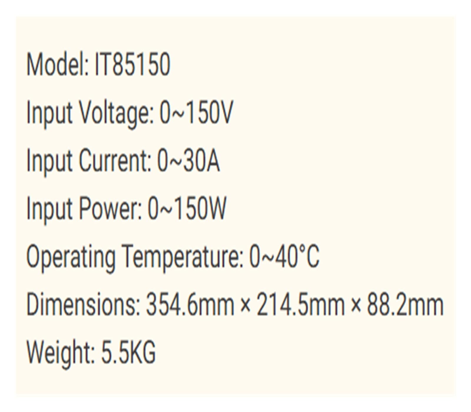 Carico elettronico CC programmabile da 150 W IT85150