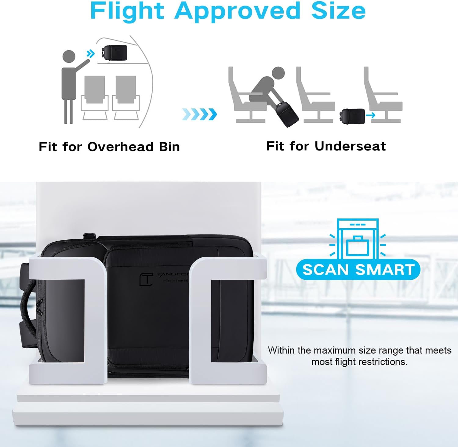 Travel Backpack for Men, 17.3 Inches Business Laptop Backpack Water-Resistant Carry on Airline Approved 18x14x8 Luggage Backpack with USB Charger Port - Image 5