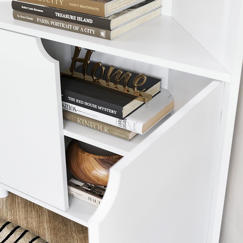 Vicco Eckschrank Inaro, Weiß, 79 x 76 cm | mit 3 Fächern, geeignet zur platzsparenden Aufbewahrung in Raumecken