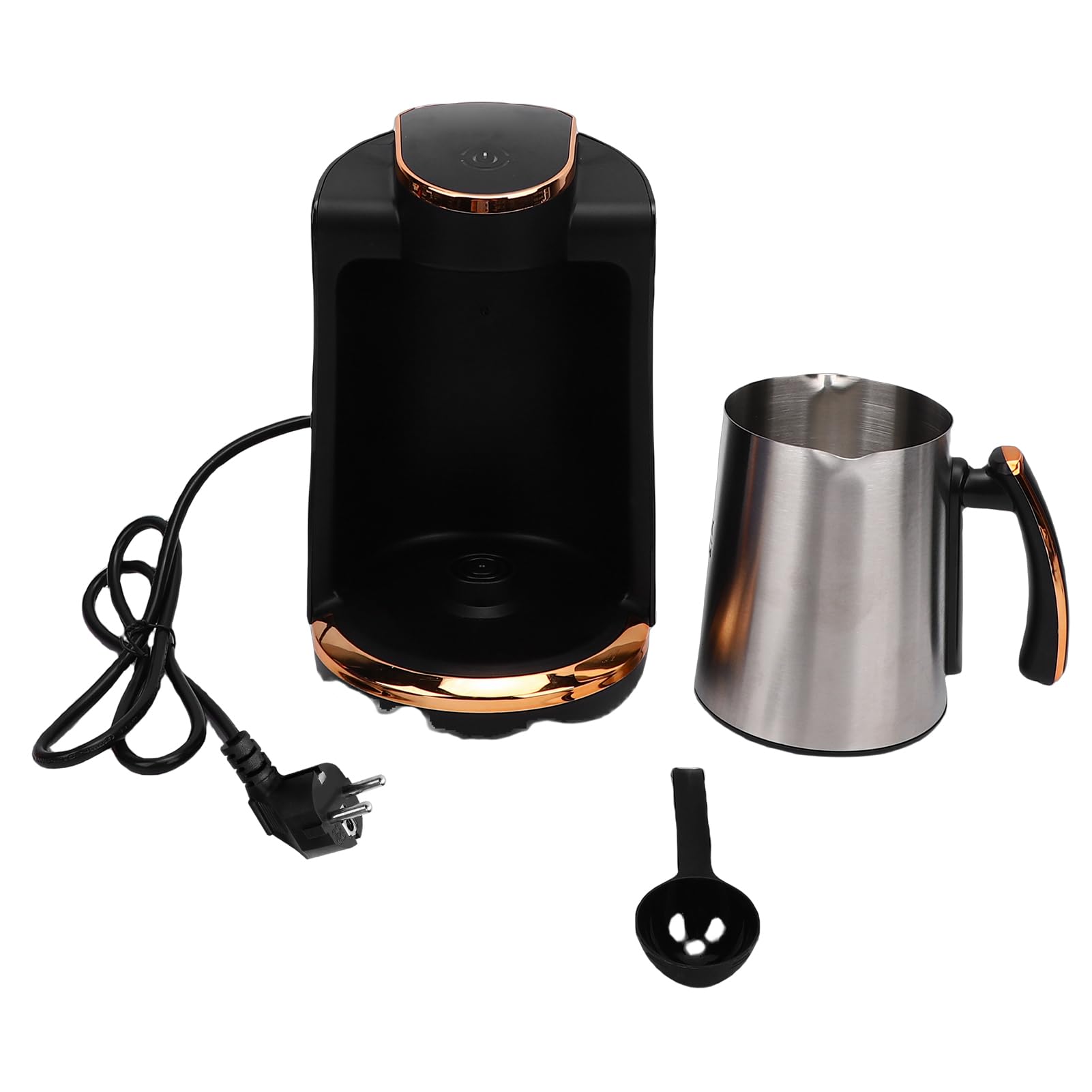 Generic Przenośny Turecki Ekspres do Kawy o Mocy 550 W ze Stali Nierdzewnej i Pojemności 250 Ml na jedną filiżankę Po Turecku do Podróży W Biurze Domowym (Wtyczka UE 220 V)