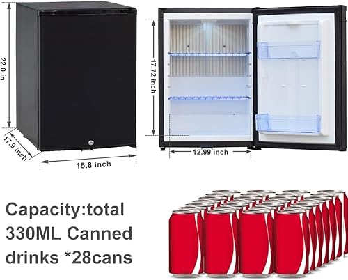 Miniatura 7 de SMETA Refrigerador semi camión de 2.1 pies cúbicos, mini refrigerador con cerradura para RV, absorción de 110 V12 V, compacto, portátil, enfriador