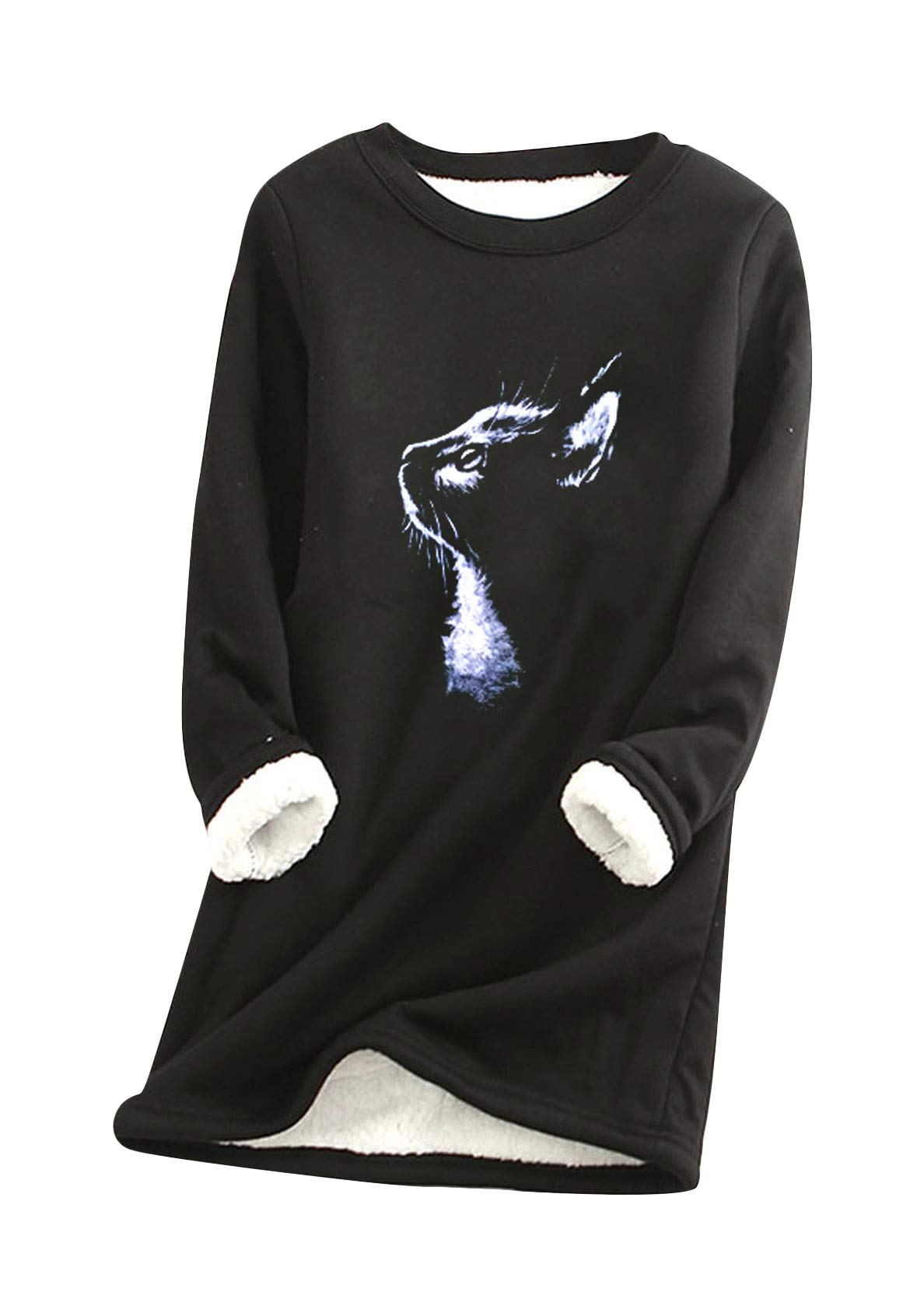 Donne Manica Lunga O-Neck Pullover Cuore Modello Manica Lunga Jumper Spessore Fleece Caldo Casual Blousers Morbido E Confortevole Home Top