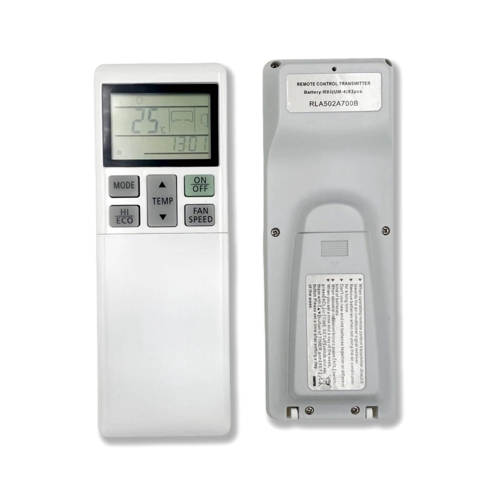 Telecomando di ricambio for climatizzatore RLA502A700B for condizionatore d'aria Mitsubishi, RLA502A700K RLA502A700S RLA502A701L RLA502A701R