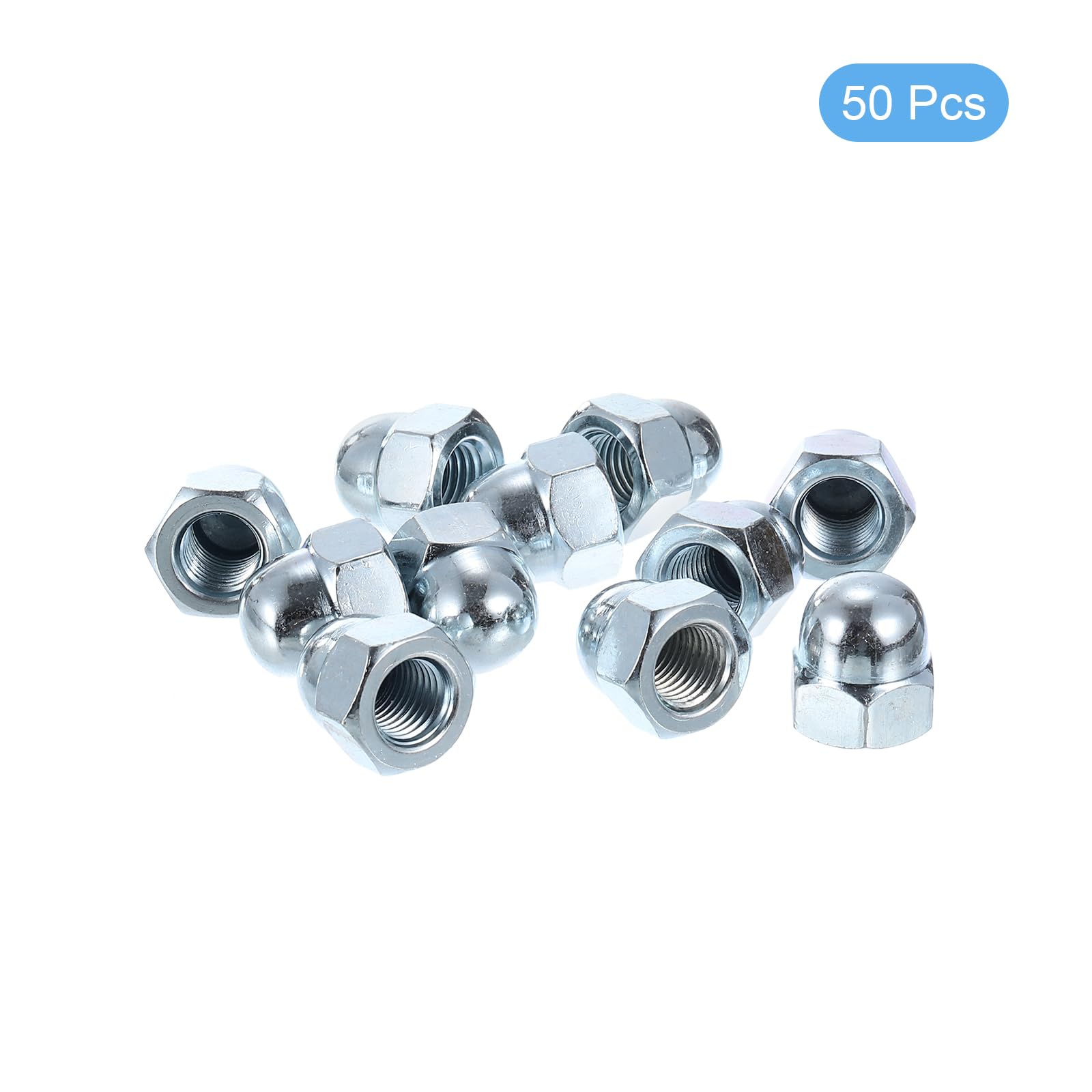 uxcell M10x1.25 Acorn Cap Nuts, 50Pcs Carbon Steel Dome Cap